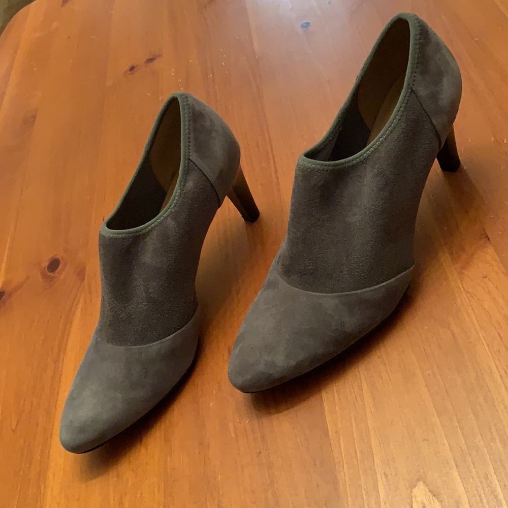 Ecco grey leather suede and stretch suede heels - Picture 3 of 6